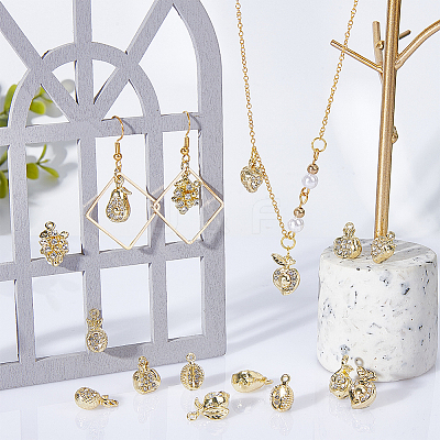16Pcs 8 Style Rack Plating Alloy Charms FIND-CA0006-28-1