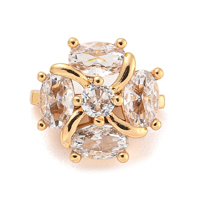 Brass Pave Clear Cubic Zirconia Slide Charms KK-Z072-13G-01-1