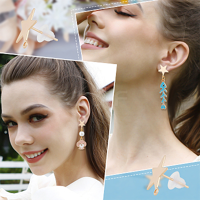 30Pcs Brass Stud Earring Findings KK-BBC0003-74-1