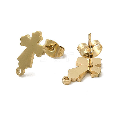 Ion Plating(IP) 304 Stainless Steel Stud Earring Findings STAS-I206-24G-1