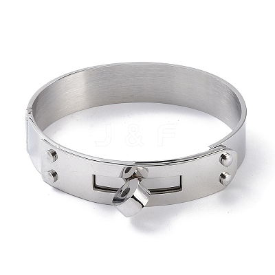 Non-Tarnish Donut 304 Stainless Steel Bangles BJEW-G700-07A-P-1