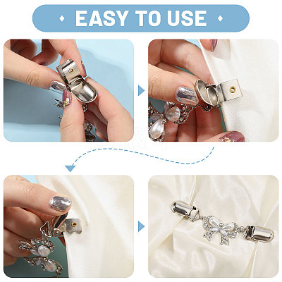 7Pcs 7 Styles Alloy Cardigan Clips JEWB-CA0001-70-1