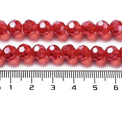 Electroplate Transparent Glass Beads Strands EGLA-A035-T8mm-A01-1