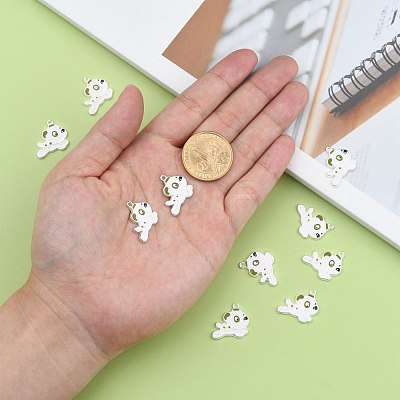 Alloy Enamel Puppy Charms X-EA514Y-1-1
