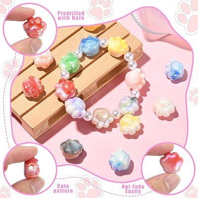 100Pcs UV Plating Acrylic Beads PACR-CJ0001-20-1