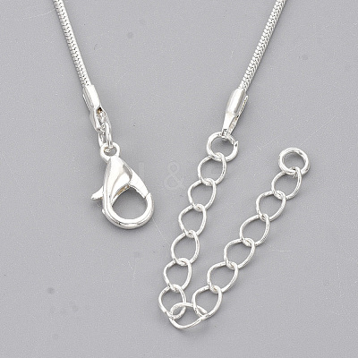 Brass Round Snake Chain Necklace Making MAK-T006-11A-S-1