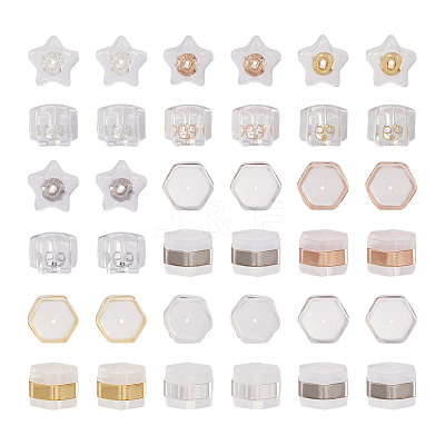 64Pcs 8 Style Silicone Ear Nuts SIL-KS0001-01-1