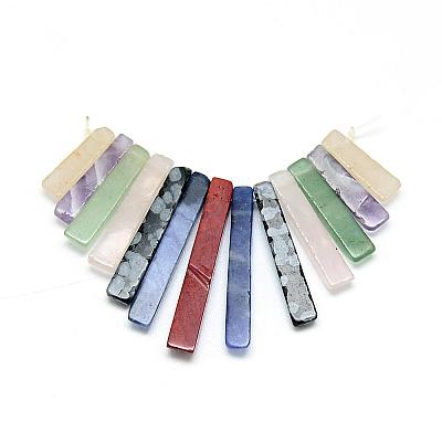 Natural & Synthetic Mixed Stone Bead Strands G-Q481-49-1