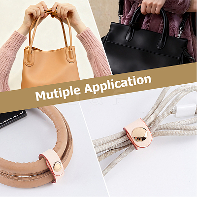 6Pcs 3 Styles Cowhide Leather Cable Straps with Golden Metal Snap Button FIND-CL0001-73A-1