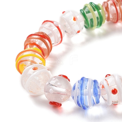 Round Handmade Clear Lampwork Beads Strands LAMP-G150-02D-1
