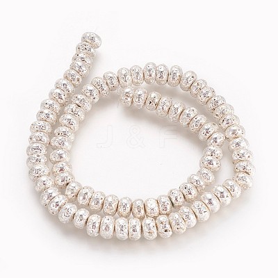 Electroplated Natural Lava Rock Beads Strands G-P400-06-1