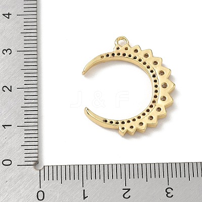 Brass Micro Pave Clear Cubic Zirconia Pendants CU-CBAC53C-04G-1
