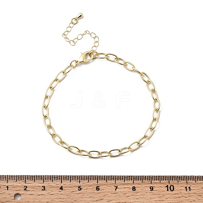 Brass Link Cable Chain Bracelet for Women BJEW-A065-01G-1