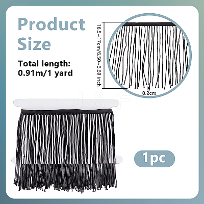 1 Yard Plastic Beaded Tassel Ribbon DIY-OC0013-14A-1