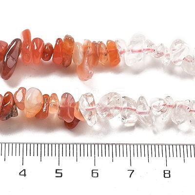 Natural Quartz Crystal & Carnelian Beads Strands G-L610-A29-01-1