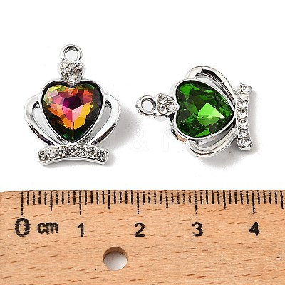 UV Plating Alloy Rhinestone Pendants FIND-A054-03S-1