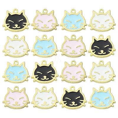 40Pcs 4 Colors Alloy Enamel Pendants ENAM-CJ0004-16-1