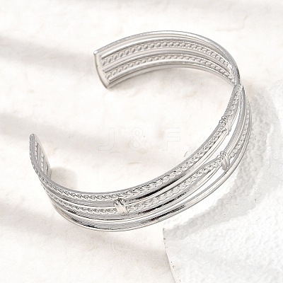 304 Stainless Steel Multi-strand Cuff Bangles for Women SA-CBA82C8-06P-1