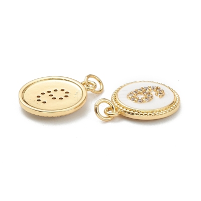 Brass Micro Pave Clear Cubic Zirconia Charms ZIRC-I052-16G-09-1