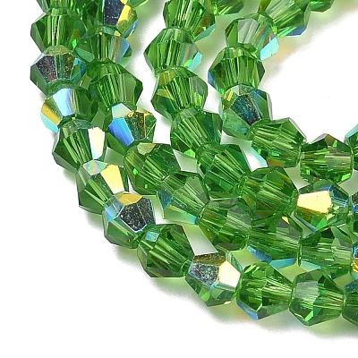 Electroplate Transparent Glass Beads Strands EGLA-K015-18Q-1
