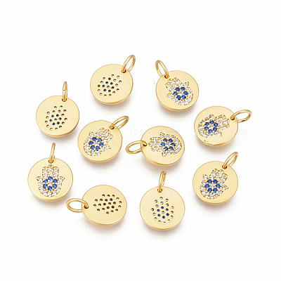 Brass Micro Pave Cubic Zirconia Charms ZIRC-F095-05-1