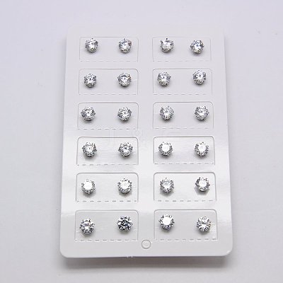 Cubic Zirconia Ear Studs STAS-E051-3E-1