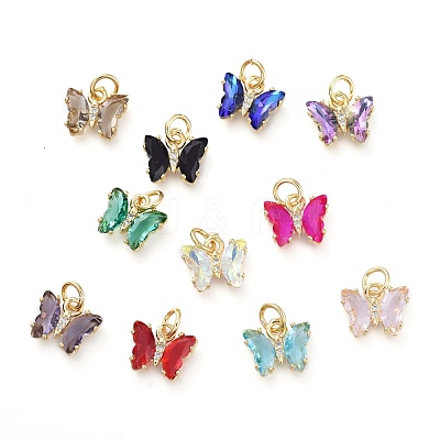 Brass Micro Pave Clear Cubic Zirconia Pendant ZIRC-P079-B01-M-1