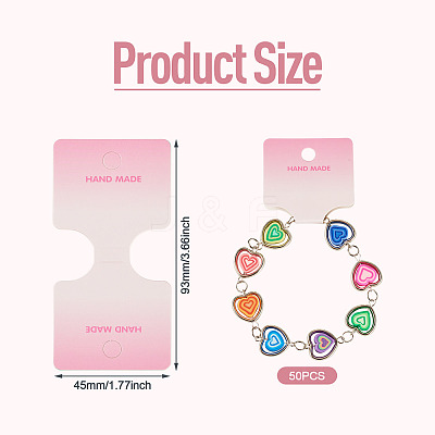 50Pcs Folding Paper Jewelry Display Cards ODIS-TA0001-07E-1