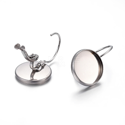 Tarnish Resistant 304 Stainless Steel Leverback Earring Settings LS-STAS-F191-03P-12mm-1