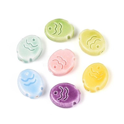 Handmade Porcelain Ceramic Beads PORC-T133-24M-1