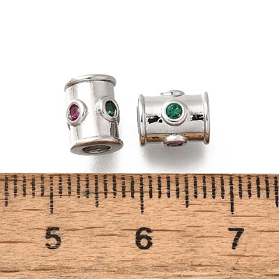 Brass Cubic Zirconia Beads KK-M318-05P-1