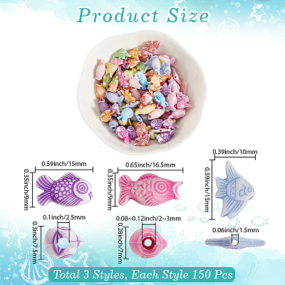 450Pcs 3 Styles Craft Style Acrylic Beads MACR-PA0001-18-1