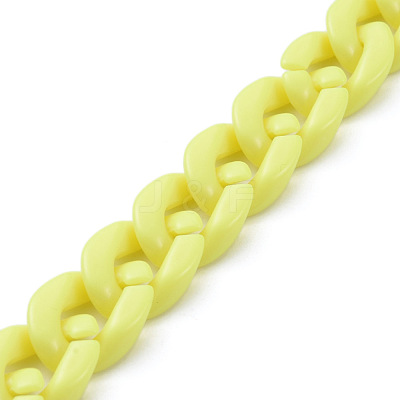 Handmade Opaque Acrylic Curb Chains X-AJEW-JB00662-08-1