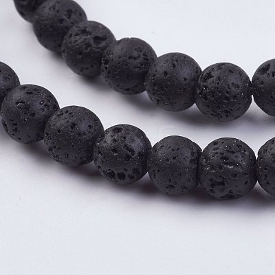 Natural Lava Rock Beads Strands G-F436-6mm-1