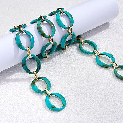 Handmade Imitation Gemstone Style Link Chains AJEW-J034-01B-1