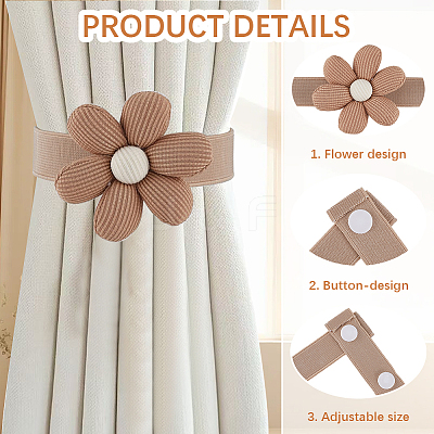 Fibre Flower Curtain Tiebacks AJEW-WH20022-50B-02-1