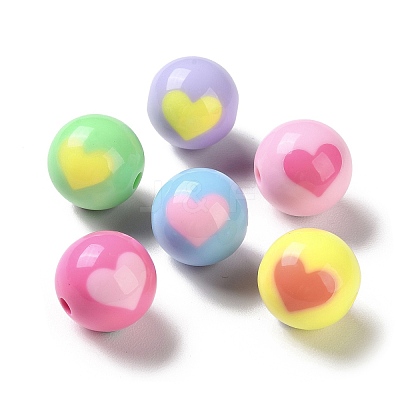 Two Tone Opaque Acrylic Beads X-SACR-I005-07C-1