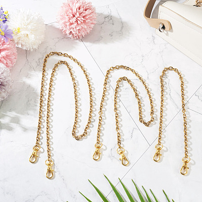 6Pcs 3 Style 304 Stainless Steel Cable Chain Purse Chains AJEW-TA00049-1