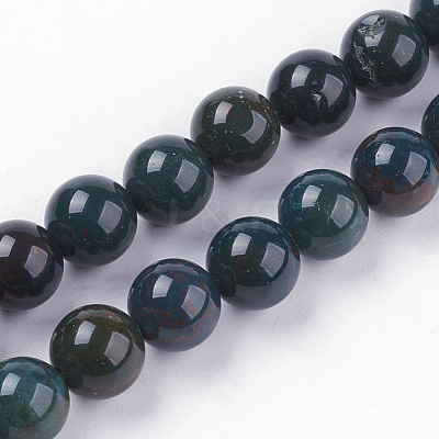 Natural Bloodstone Beads Strands G-N0120-25-8mm-1