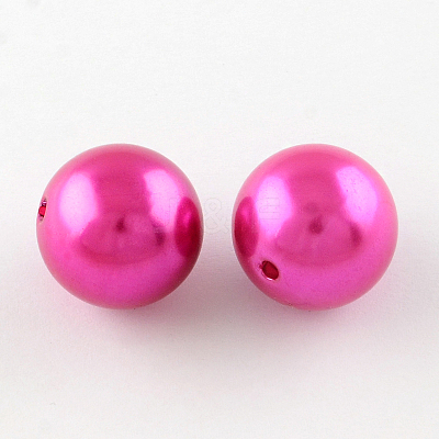 Round ABS Plastic Imitation Pearl Beads OACR-R053-14-1