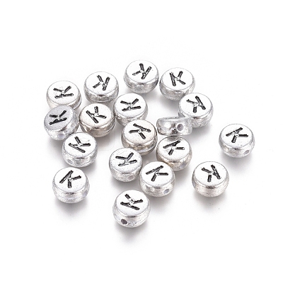 Silver Color Plated Acrylic Beads X-MACR-PB43C9070-K-1