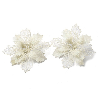 Plastic Glitter Artificial Flower HJEW-R124-04-1