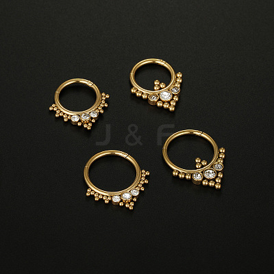 316L Surgical Stainless Steel Micro Pave Clear Cubic Zirconia Hoop Nose Rings WG1C8D8-01-1