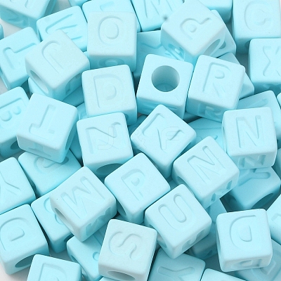 Rubberized Style Transparent Acrylic Beads OACR-K007-014F-1