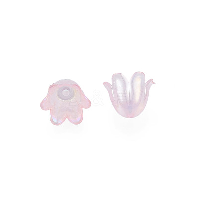 6-Petal Imitation Jelly Acrylic Bead Caps JACR-T002-2H-1