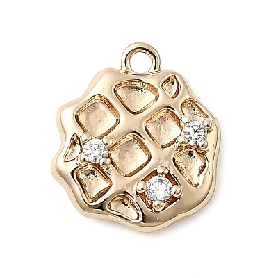 Brass Micro Pave Cubic Zirconia Charms KK-P337-03D-G-1