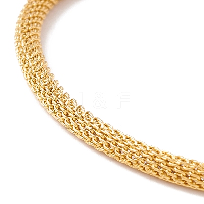 PVD Vacuum Plating 304 Stainless Steel Heart Charm Slider Bracelet with Round Mesh Chain for Women BJEW-C013-03G-1