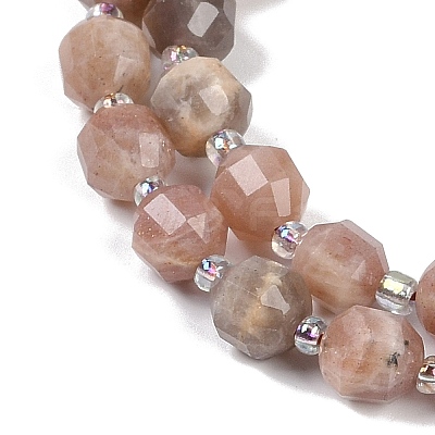 Natural Multi-Moonstone Beads Strands G-O201B-125F-1