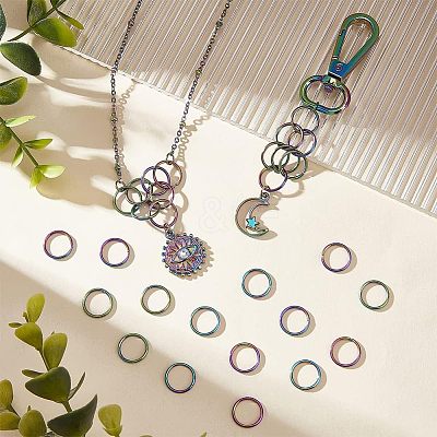 60Pcs Ion Plating(IP) 304 Stainless Steel Open Jump Rings STAS-CA0001-72-1