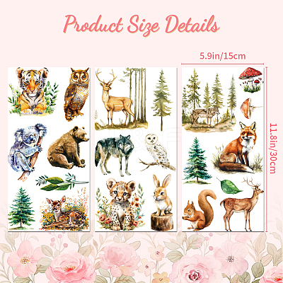 3 Sheets 3 Styles PVC Waterproof Decorative Stickers DIY-WH0404-070-1